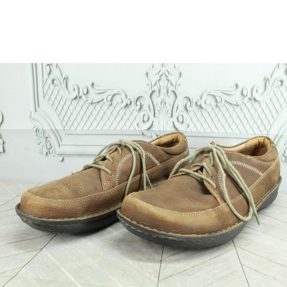 Alegria Brown Leather Slip On Lace Up Ankle Sneaker Shoes Size 14 - Picture 2 of 9